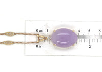 14k "Grade A" 36.74 Carat Lavender Jadeite Jade Pendant w/Report (#J6723)