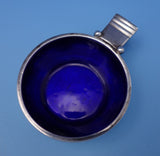 Parallel by Georg Jensen Sterling Silver Salt Dip w/Cobalt Blue Enamel (#3162)