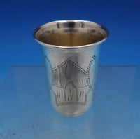 Russian Sterling Silver Cup for Vodka Gold Washed Interior Engraved (#6539)