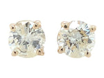 14k Yellow Gold Pair of Genuine Diamond Stud Earrings 1.5 Carats Total (#J6733)
