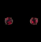 14k Yellow Gold 8.85 Carat TW Rhodolite Genuine Garnet Stud Earrings (#J7381)