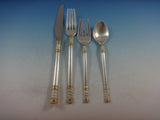 Aegean Weave Gold by Wallace Sterling Silver Flatware Set 8 Service 35 Pieces