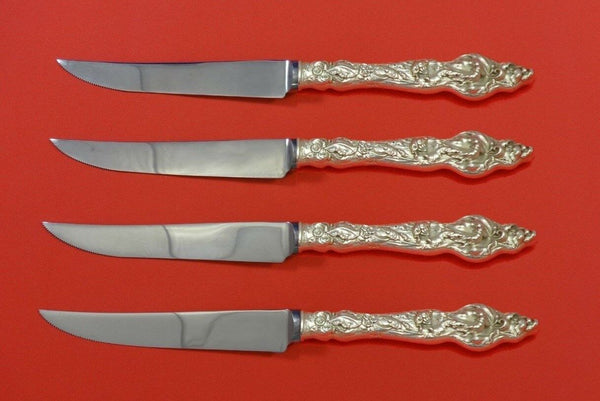 Les Six Fleurs by Reed & Barton Sterling Silver Steak Knife Set 4pc HHWS Custom