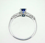 Platinum 1.05ct Blue Genuine Natural Sapphire and Diamond Ring (#J5052)