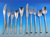 Designer Mixed Stainless Steel Flatware Set #4 Service 62 Pieces Modern Unused