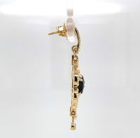 14k Yellow Gold 5 Carat TW Genuine Natural Garnet Double Drop Earrings (#J6321)