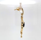 14k Yellow Gold 5 Carat TW Genuine Natural Garnet Double Drop Earrings (#J6321)