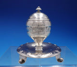 Georg Jensen Early 830 Silver Inkwell #142 Art Nouveau Floral Motif (#4596)