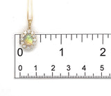 14k Yellow Gold .67ct Australian Genuine Opal Pendant w/ Diamond Halo (#J7427)