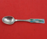 Harlequin Enameled by Georg Jensen Sterling Silver Demitasse Spoon w/Aqua Enamel