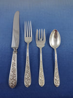 Corsage by Stieff Sterling Silver Floral Iris Flatware Set 8 Service 69 Pieces
