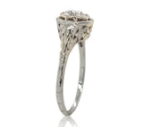 Art Deco 18k White Gold .60ct Genuine Natural Diamond Filigree Ring (#J6751)