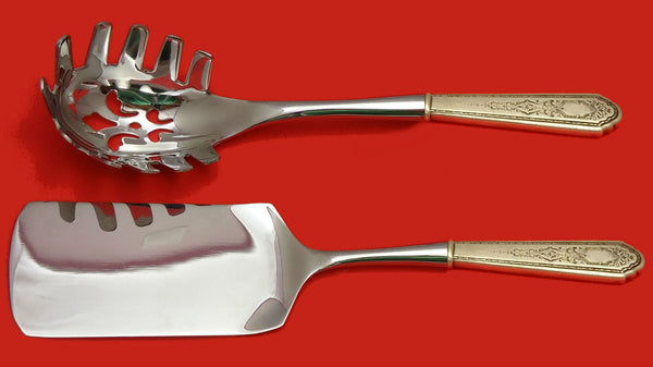 Mary II by Lunt Sterling Silver Italian Pasta Server Set 2pc HHWS Custom Made