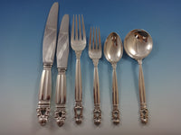 Acorn by Georg Jensen Sterling Silver Dinner Flatware Set 12 Service 72 Pieces