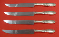 Old Mirror by Towle Sterling Silver Steak Knife Set 4pc Large Texas Sized Custom