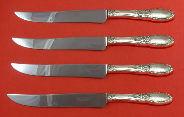 Old Mirror by Towle Sterling Silver Steak Knife Set 4pc Large Texas Sized Custom