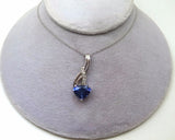 14k Gold 3.10ct Genuine Natural Tanzanite Heart Pendant with Diamonds (#J672)
