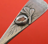 Mixed Metals by Whiting Sterling Silver Berry Spoon GW w/Pomegranate 8 3/8"