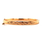 14k Yellow Gold Hand Engraved Baby Bangle Bracelet Jewelry (#J5721)