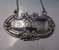 Lucerne by Wallace Sterling Silver Liquor Label "Scotch" 2" x 1" (#5143)