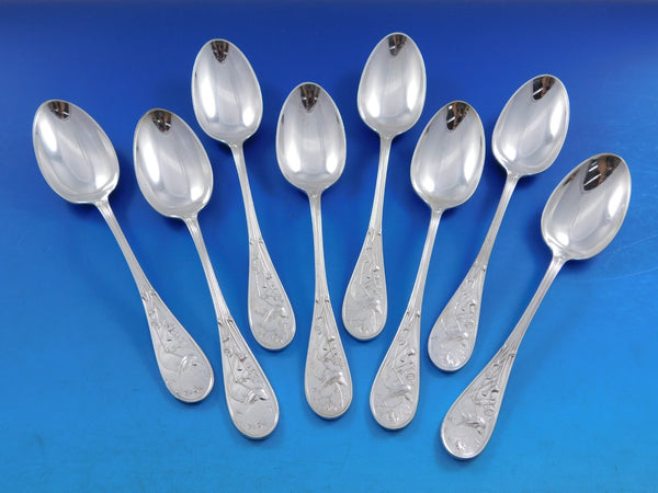 Audubon by Tiffany Sterling Silver Flatware Set of 8 Teaspoons 6 1/4" Bird
