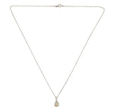 Platinum .43ct Pear Shape Australian Genuine Natural Opal Diamond Pendant #J7451