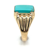 Vintage 14k Gold Men's 2.81 Carat Genuine Natural Turquoise Ring (#J6539)