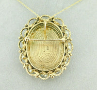 14k Yellow Gold Pendant with Hand Painted Portrait and Pearls (#J1896)
