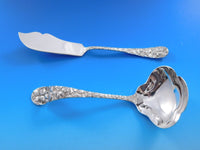 Baltimore Rose by Schofield Sterling Silver Flatware Set 79 pcs most Plain Back