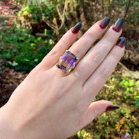 14k Yellow Gold 20 Carat Genuine Natural Ametrine Ring Size 6.5 (#J6337)