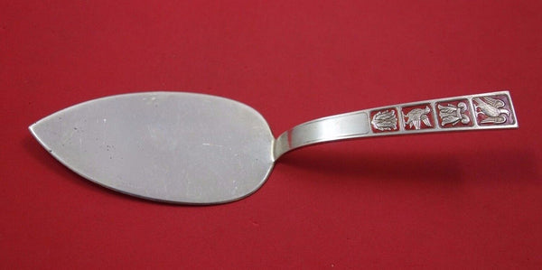 David Andersen Sterling Silver Pie Server FHAS w/Red Enamel Birds and Flora