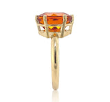 14k Yellow Gold 4 Carat Vibrant Orange Genuine Natural Citrine Ring (#J6797)