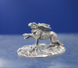 English .800 Silver Place Card Holder Rabbit Figural 3/4" x 1 3/8" x 1" (#5269)