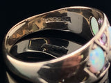 Victorian Opal 10k Yellow Gold Ring Jewelry with Purple Paste Stones (#J5941)