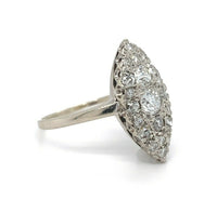 14k White Gold Marquise Shape 1 Carat TW Genuine Natural Diamond Ring (#J5449)