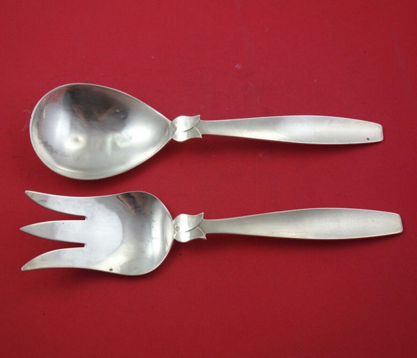 Mexican Sterling Silver Salad Serving Set by Zacho 9 3/4"