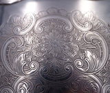 Ellis Barker English Silverplate Serving Tray w/Floral Wreath 3/4" x 12" (#7625)