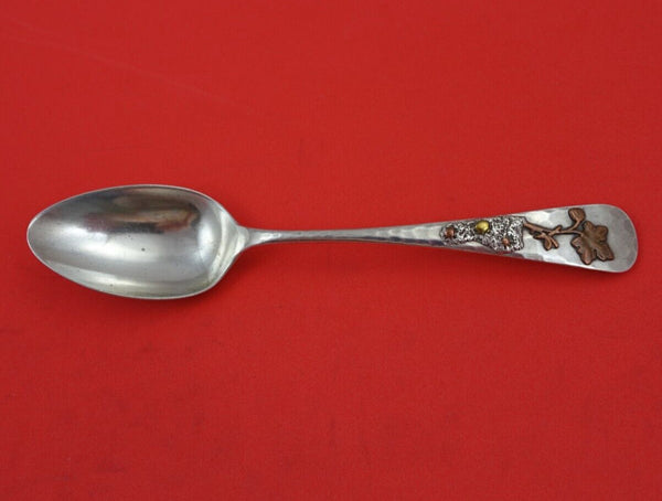 Applied Metals by Gorham Sterling Silver Teaspoon with Plant Leaf Sand Pebble 6"