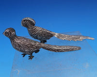 Vigueras Mexican Sterling Silver Salt Pepper Shaker Set 2pc Pheasants (#1666)