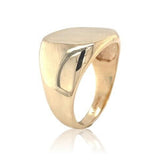 10k Yellow Gold Men's Blank Signet RIng with Brushed Finish Size 7.5 (#J6639)