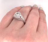 14k White Gold Filigree 3/4 Carat Genuine Natural Diamond Ring (#J5421)