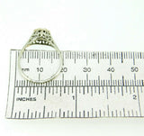 Art Deco 14k White Gold Genuine Natural Diamond Filigree Ring .13ct (#J809)