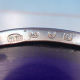 Georgian English Sterling Silver Salt Cellar Master w/Cobalt Glass Liner (#6937)