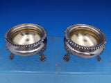 English Victorian Sterling Silver Salt Dip Master Set 2pc GW Interior (#8324)