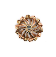14k Retro Blue Genuine Natural Zircon Pin Rose and Yellow Gold (#J5474)