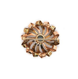 14k Retro Blue Genuine Natural Zircon Pin Rose and Yellow Gold (#J5474)
