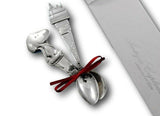 Peanuts Snoopy Child Baby Infant Feeding Spoon Set 2-Piece Silverplate Gift New