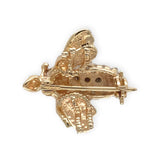 14k Yellow Gold .25cttw Genuine Natural Diamond Bee Fly Pin Jewelry (#J7549)