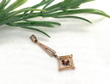 Victorian 10k Yellow Gold Genuine Natural Diamond Lavaliere Pendant (#J7302)