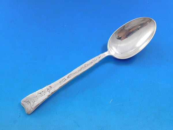 Lap Over Edge Acid Etched by Tiffany Sterling Silver Teaspoon Larkspur 6" Worn